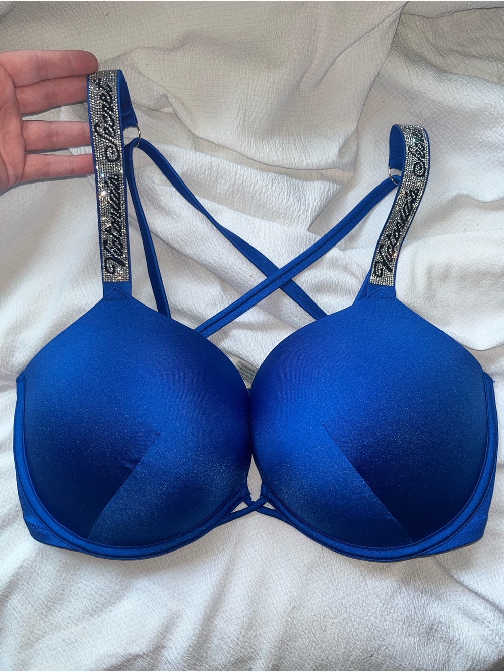 Victoria’s Secret Rhinestone Strap Push Up Bikini Top Size 38DD